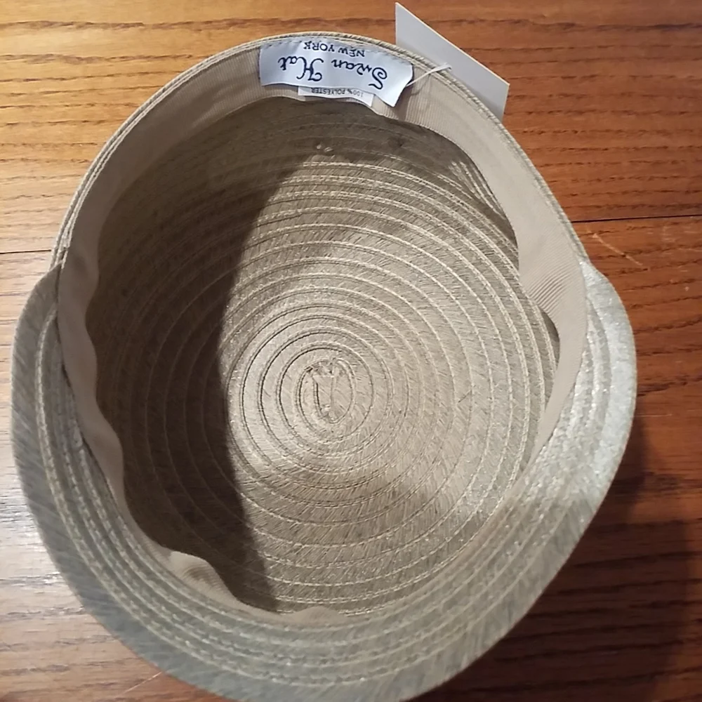 Swan Hat New York Lovely Gold & Gray Polyester Dress Hat